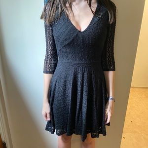 Black lace patterned dress